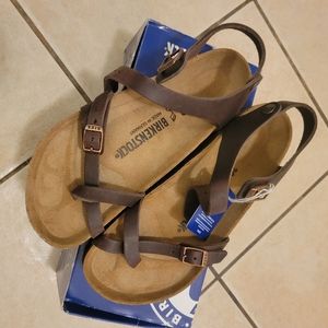 Birkenstock taormina brown oiled leather size 39